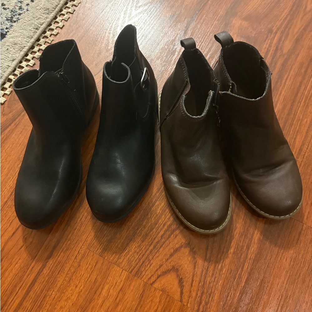 GAP Kids Brown Boots size 2 & Zac & Zoe black boots size 3